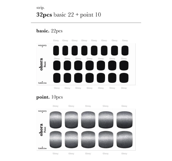 Ohora Hybrid-Nagelsticker Pedicure Black Hole