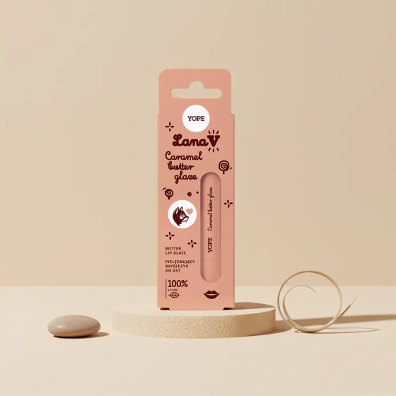 Kliknij na zdjęcie, aby je powiększyć Yope Lana V Pflegender Lipgloss Caramel Butter Lip Glaze 8 ml