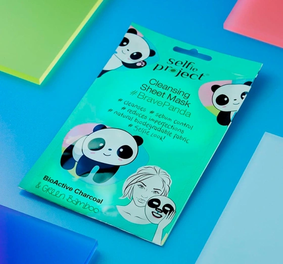 Kliknij na zdjęcie, aby je powiększyć SELFIE PROJECT CLEANSING BRAVE PANDA TUCHMASKE FÜR GESICHT 1 STÜCK