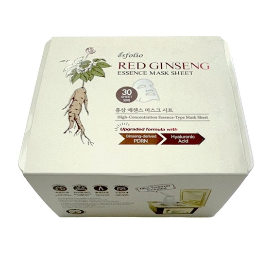 Kliknij na zdjęcie, aby je powiększyć Esfolio Red Ginseng Set von Tuchmasken mit Ginseng-Extrakt 30 Stück
