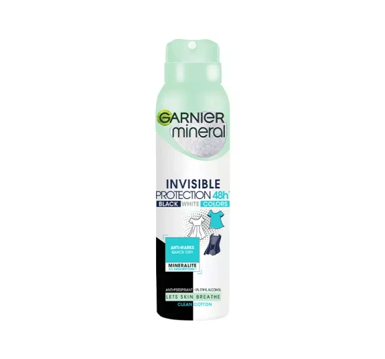 GARNIER MINERAL INVISIBLE PROTECTION 48H CLEAN COTTON ANTITRANSPIRANT SPRAY FÜR FRAUEN 150ML