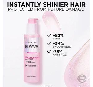 L'Oréal Paris Elseve Glycolic Gloss – glättendes Leave-in-Serum für stumpfes und sprödes Haar, 150 ml