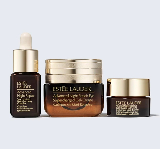 Estée Lauder Advanced Night Repair Eye Cream Skincare Set Repair + Brighten + Hydrate Set Creme 15 ml + Mini Creme 5 ml + Serum 7 ml