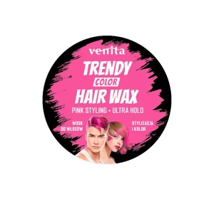 VENITA TRENDY COLOR HAIR WAX – FARB- UND STYLINGWACHS FÜR DAS HAAR, ROSA, 75 G