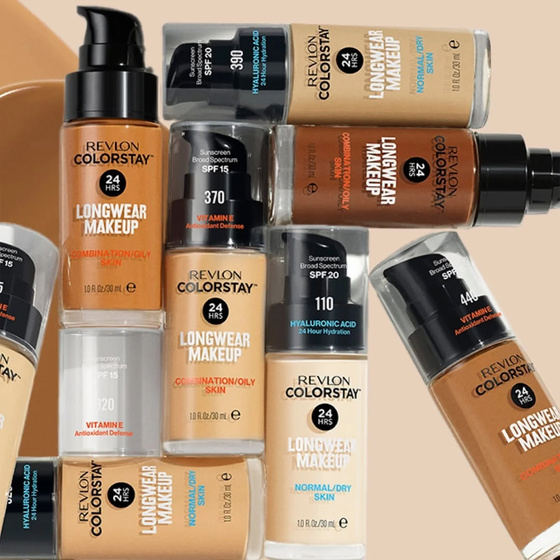 Revlon Colorstay Foundation mit Vitamin E für fettige und Mischhaut, LSF 15, 180 Sand Beige, 30 ml