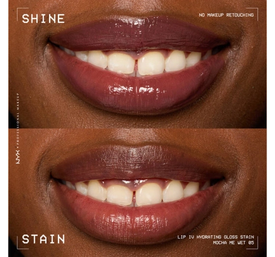 Kliknij na zdjęcie, aby je powiększyć NYX Professional Makeup Lip IV Hydrating Gloss Serum Lip Gloss 05 Mocha Me Wet 5 ml