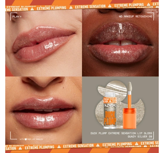Kliknij na zdjęcie, aby je powiększyć NYX Professional Makeup Duck Plump Lip Gloss zur Lippenvergrößerung 20 Quazy Silver 7 ml