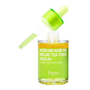 Purito Azelaic Acid 10 Kojic Tea Tree Serum – aufhellendes Gesichtsserum mit Azelainsäure, Kojisäure und Teebaumöl, 30 ml