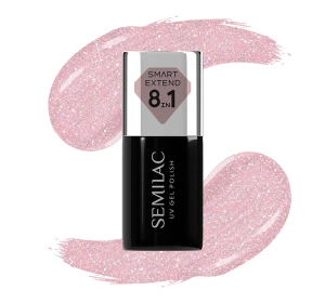 Semilac Smart Extend 8in1 Farbige Hybrid-Basis 805 Glitter Dirty Nude Rose 7 ml
