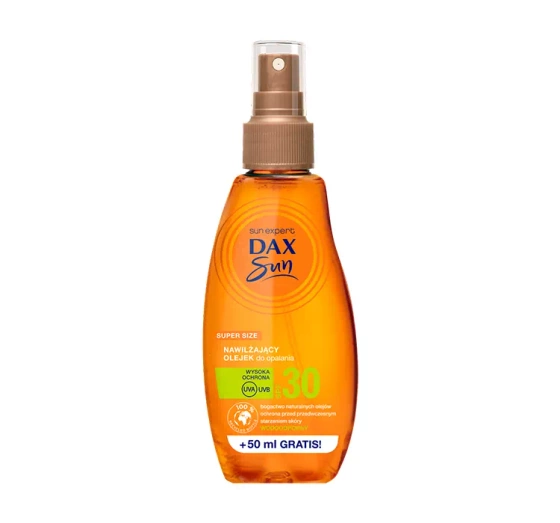 Kliknij na zdjęcie, aby je powiększyć DAX SUN FEUCHTIGKEITSSPENDENDES SONNENÖL SPF 30 200ML