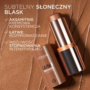 L'Oréal Paris Lumi Bronze Le Stick Soleil – cremig-pudriger Bronzer-Stift für das Gesicht, 110 Toasted Sunlight, 9 g