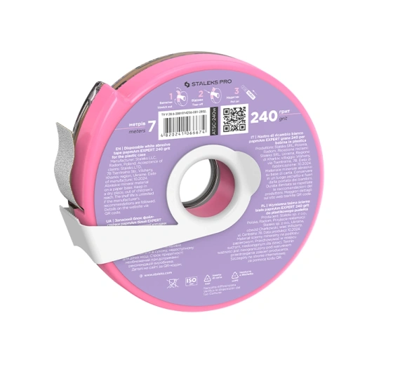 Staleks Pro Weiße Schleifband papmAm Expert 240 grit in Kunststoffbox 7 m