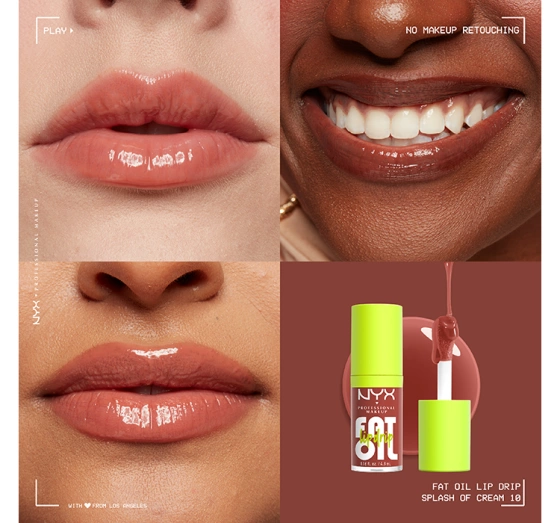 NYX PROFESSIONAL MAKEUP FAT OIL LIP DRIP LIPGLOSS 10 SPLASH OF CREAM 4,8ML 