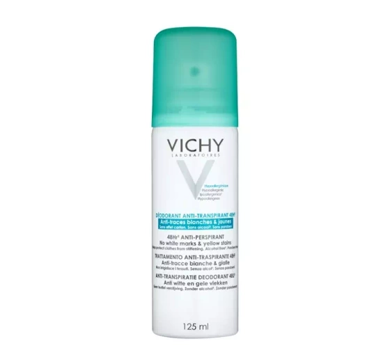 Kliknij na zdjęcie, aby je powiększyć VICHY ANTITRANSPIRANT 48H ANTI FLECKEN SPRAY 125 ML