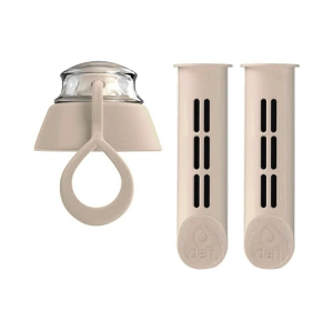 Dafi Soft 2 x Aktivkohlefilter + Verschlusskappe für Wasserflasche Beige