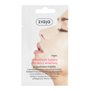 Ziaja Microbiom Balance für empfindliche Haut – Joghurt-Gesichtsmaske für die Nacht, 7 ml