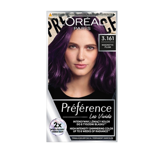 Kliknij na zdjęcie, aby je powiększyć LOREAL PREFERENCE VIVID COLOURS HAARFARBE 3.161 MAGNETIC PLUM