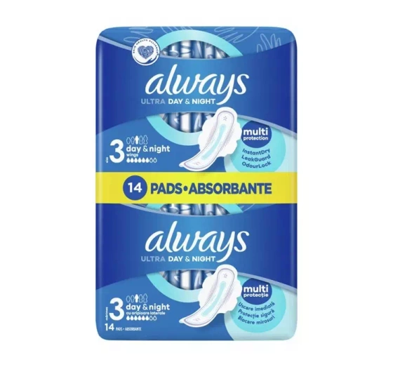 Kliknij na zdjęcie, aby je powiększyć ALWAYS ULTRA DAMENBINDEN MIT FLÜGELN 3 DAY & NIGHT 14 STÜCK