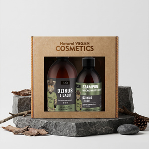 LaQ Dzikus z Lasu Geschenkset für Männer Duschgel 8in1 500 ml + Haarshampoo 300 ml