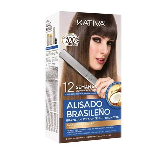 KATIVA ALISADO BRASILENO KERATINGLÄTTUNG FÜR DUNKLES HAAR SET