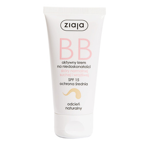 Ziaja BB-Creme gegen Hautunreinheiten für normale, trockene und empfindliche Haut, LSF 15, Farbton „Natural“, 50 ml