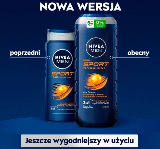 Kliknij na zdjęcie, aby je powiększyć NIVEA MEN SPORT DUSCHGEL FÜR MÄNNER 500ML
