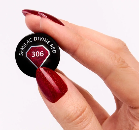 SEMILAC HYBRIDLACK FESTIVE WONDER COLORS 306 DIVINE RED 7ML