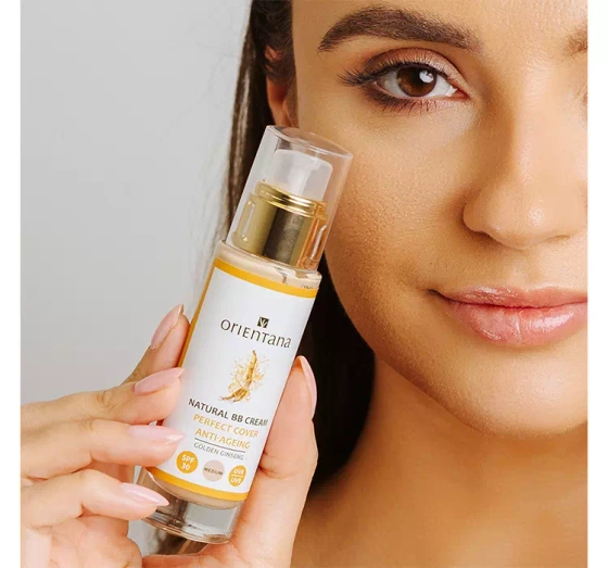 Kliknij na zdjęcie, aby je powiększyć ORIENTANA NATURAL BB CREAM BELEUCHTENDE GETÖNTE TAGESCREME SPF30 MEDIUM 30ML