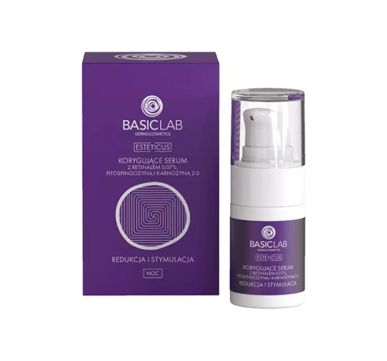 BasicLab Esteticus korrigierendes Gesichtsserum für die Nacht mit Retinal 0,07% 15ml