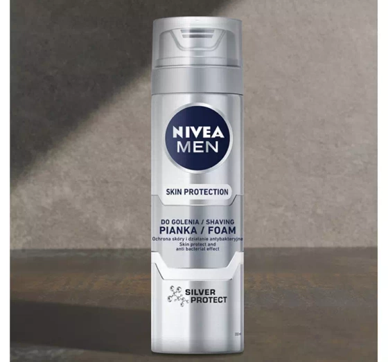Kliknij na zdjęcie, aby je powiększyć NIVEA MEN SENSITIVE SKIN PROTECTION RASIERSCHAUM 200ML