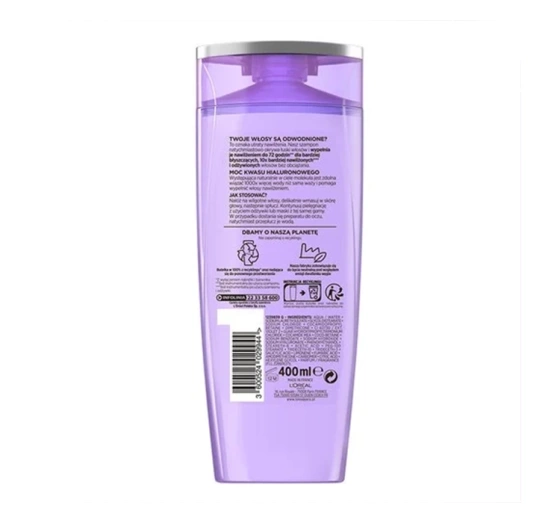 LOREAL ELSEVE HYALURON PLUMP SHAMPOO FÜR DEHYDRIERTES HAAR 400ML