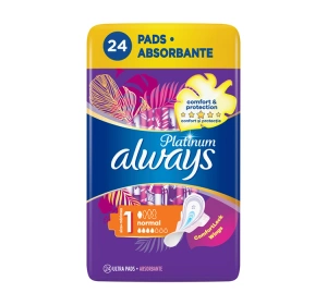 Always Platinum Hygienebinden mit Flügeln 1 Normal 24 Stück