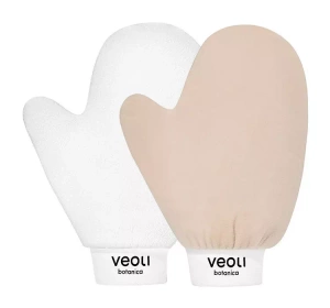 VEOLI BOTANICA PEELING-HANDSCHUH FÜR DEN KÖRPER + HANDSCHUH ZUM AUFTRAGEN VON BRÄUNUNGSKOSMETIK