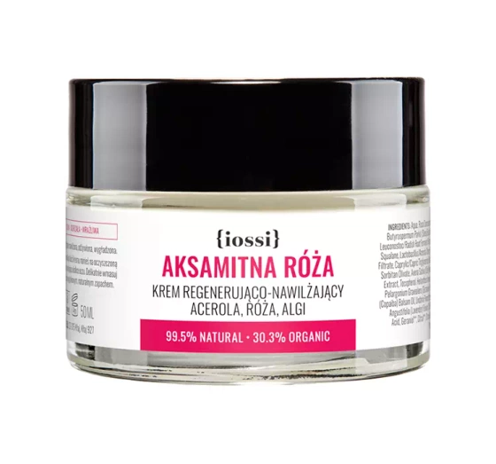 Kliknij na zdjęcie, aby je powiększyć IOSSI SAMTIGE ROSE REGENERIERENDE UND FEUCHTIGKEITSSPENDENDE GESICHTSCREME ACEROLA, ROSE, ALGE 50ML