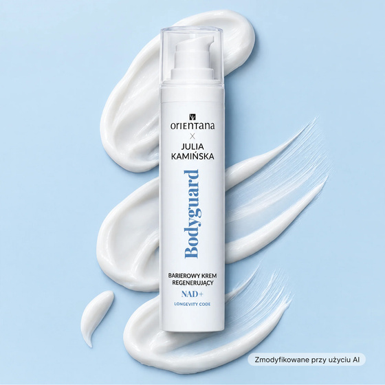 Orientana x Julia Kamińska Longevity Code Bodyguard NAD+ Barriere-Regenerationscreme für trockene, geschwächte Haut und Haut mit gestörter Lipidbarriere 50 ml