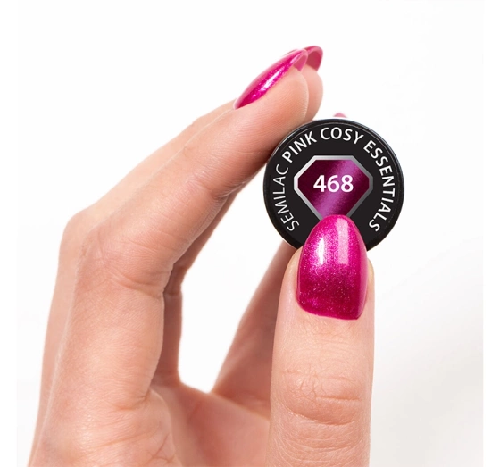 Kliknij na zdjęcie, aby je powiększyć Semilac Silk Effect UV-Hybridlack 468 Pink Cosy Essentials 7 ml