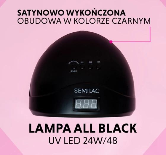 Kliknij na zdjęcie, aby je powiększyć Semilac All Black! UV LED Lampe 24/48W
