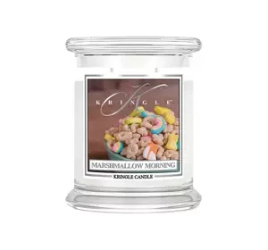 KRINGLE CANDLE DUFTKERZE MITTLERES GLAS MIT 2 DOCHTEN MARSHMALLOW MORNING 411G