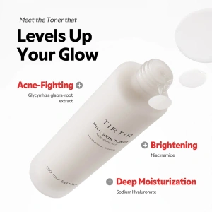 TIRTIR Milk Skin Toner – feuchtigkeitsspendendes Gesichtswasser auf Milchbasis mit Reisextrakt, 50 ml