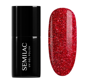 Semilac Hybridlack 318 Burgundy Red Glitter 7 ml
