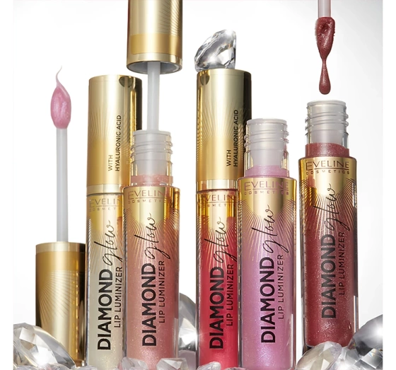 EVELINE DIAMOND GLOW LIP LUMINIZER WASSERFESTER TOPCOAT MIT HYALURONSÄURE 12 4,5ML