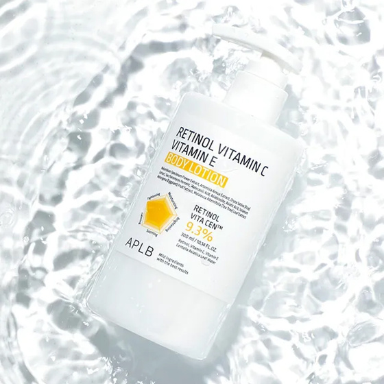 APLB Retinol Vitamin C Vitamin E Body Lotion – straffende Körperlotion mit Retinol, 300 ml