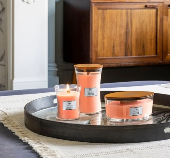 Kliknij na zdjęcie, aby je powiększyć Woodwick Medium Jar Candle Duftkerze Manuka Nectar 275 g