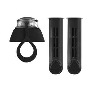 Dafi Soft 2 x Aktivkohlefilter + Verschlusskappe für Wasserflasche Schwarz