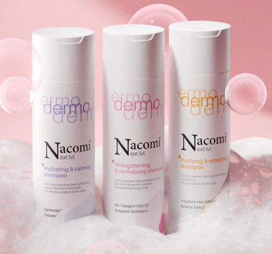 Kliknij na zdjęcie, aby je powiększyć Nacomi Next Level Dermo Stärkend-revitalisierendes Shampoo für Haare 250 ml