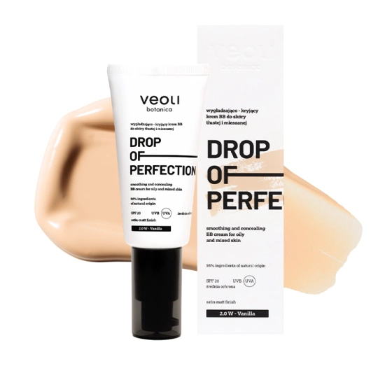 Veoli Botanica Drop of Perfection Glättend-deckende BB-Creme für fettige und Mischhaut SPF20 2.0 W Vanilla 30 ml