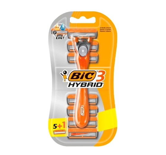 BIC Hybrid 3 Rasierer für Männer Griff + 6 Klingen