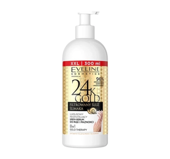 Eveline 24K Gold Regenerierende Hand- und Nagelcreme mit Schneckenschleim 300 ml