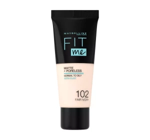 MAYBELLINE FIT ME! MATTE + PORELESS LIQUID FOUNDATION GRUNDIERUNG 102 FAIR IVORY 30 ML