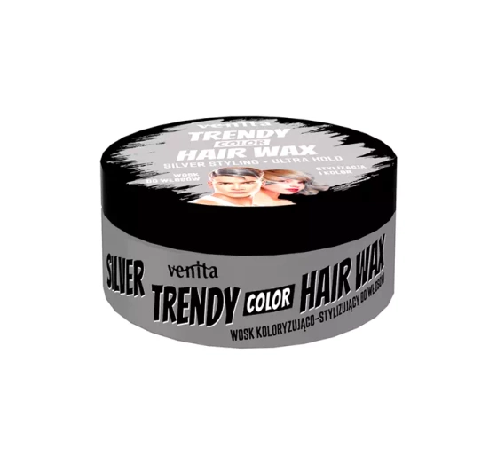 VENITA TRENDY COLOR HAIR WAX – FARB- UND STYLINGWACHS FÜR DAS HAAR, SILVER, 75 g